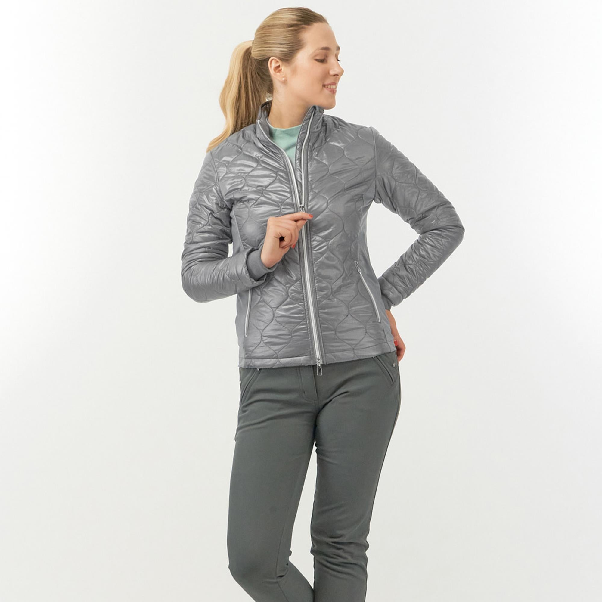 Pure Golf Bronwyn Quilted Ladies Golf Jacket Charcoal Grey